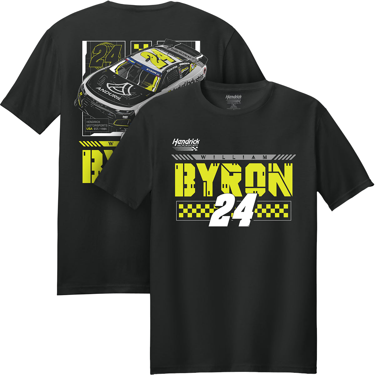 William Byron #24 Anduril Black T-shirt