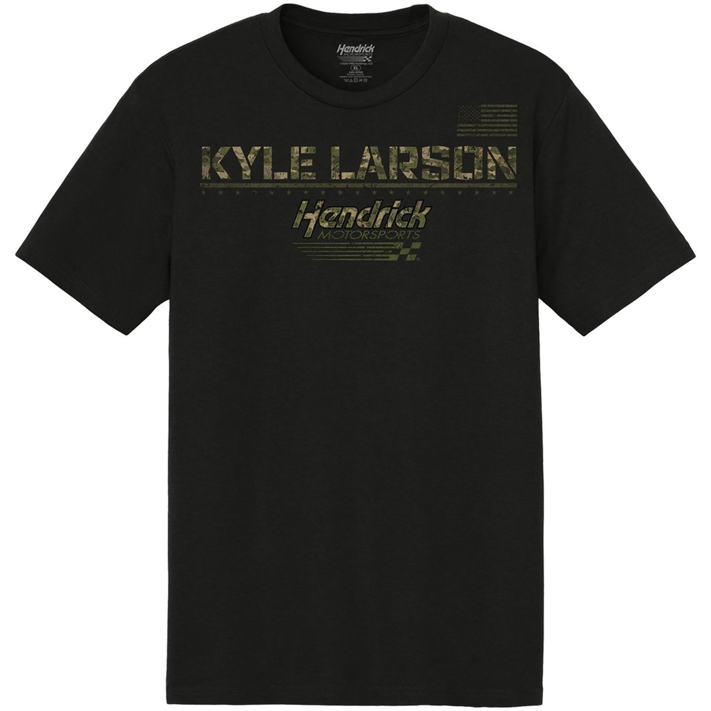Kyle Larson #5 Black Camo Flag T-shirt