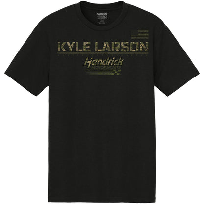 Kyle Larson #5 Black Camo Flag T-shirt