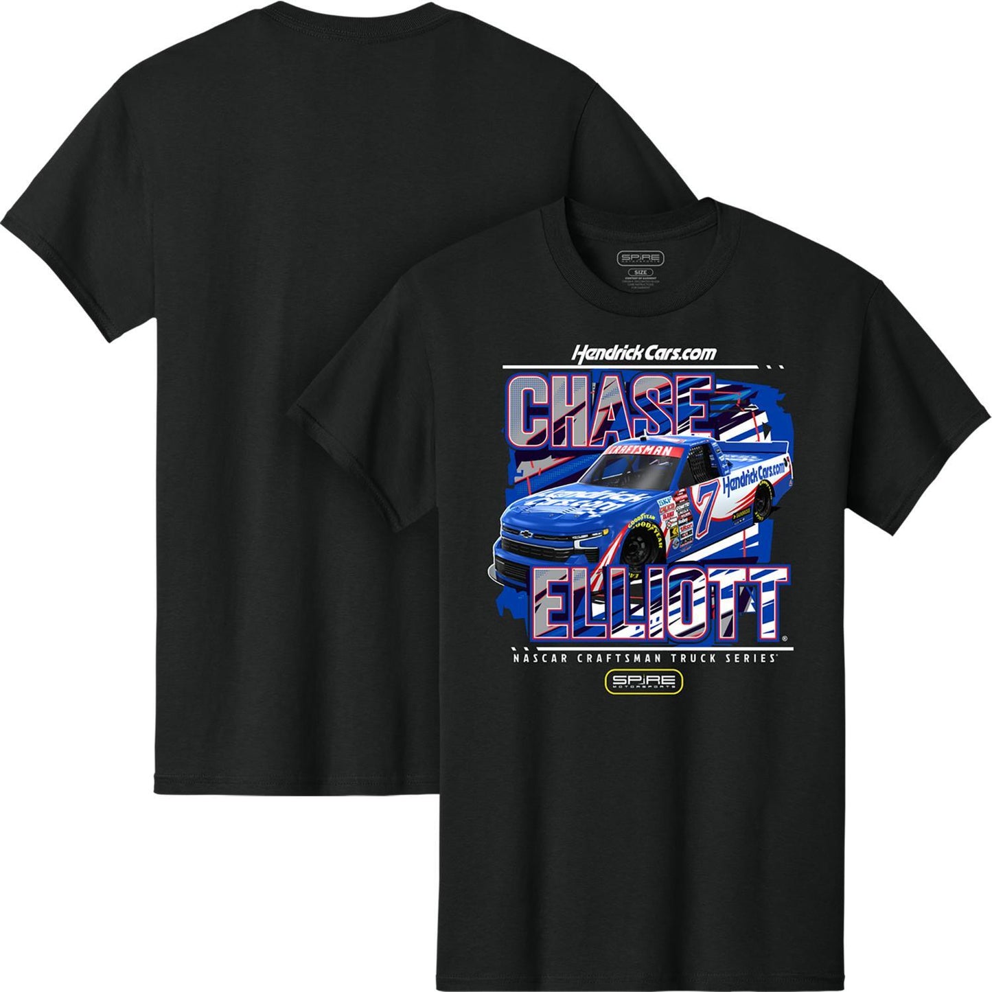 Chase Elliott #7 HendrickCars.com Truck Black T-shirt