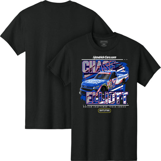 Chase Elliott #7 HendrickCars.com Truck Black T-shirt