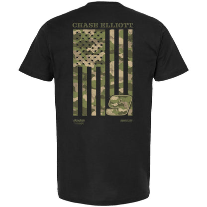 Chase Elliott #9 Black Camo Flag T-shirt