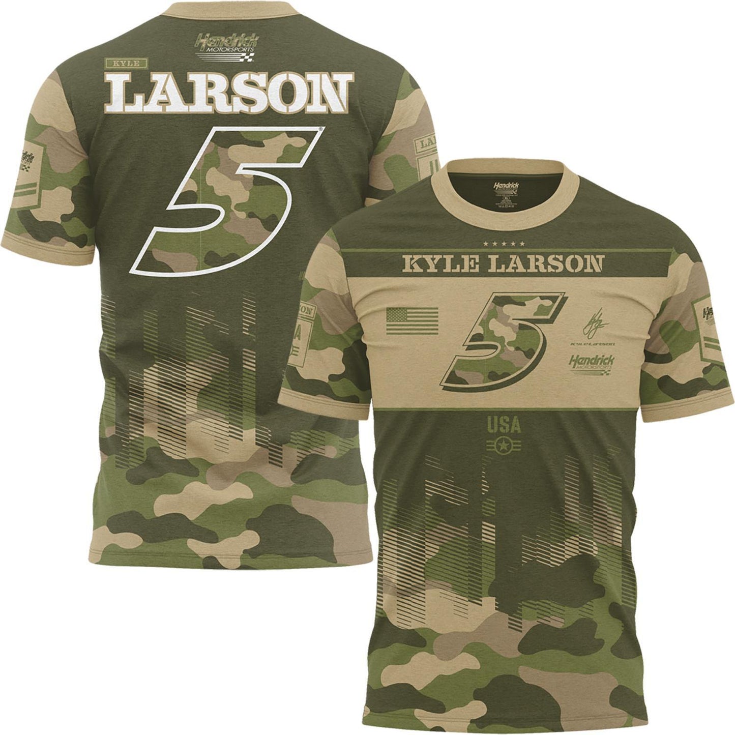 Kyle Larson #5 Camo Sublimated T-shirt