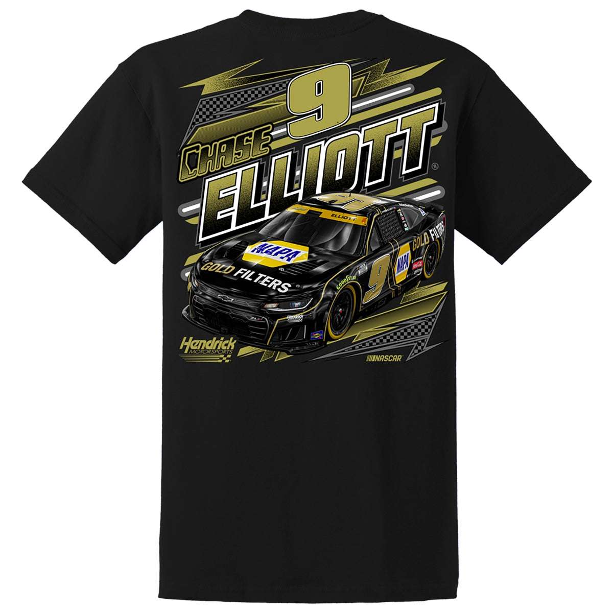 Chase Elliott #9 NAPA Gold Filter Black T-shirt