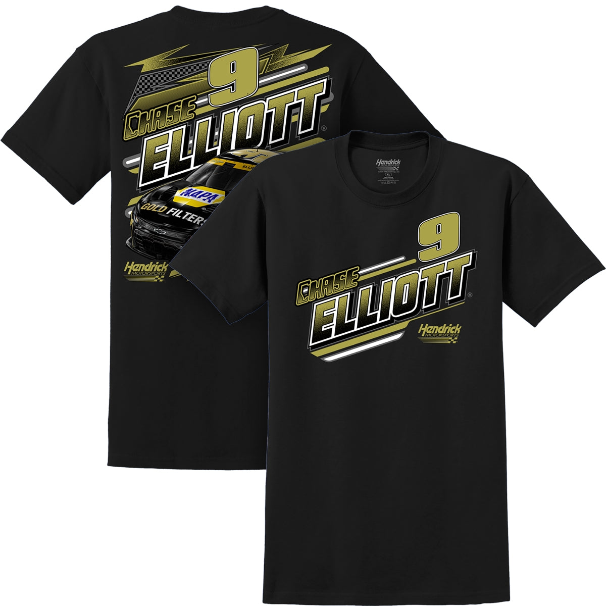 Chase Elliott #9 NAPA Gold Filter Black T-shirt