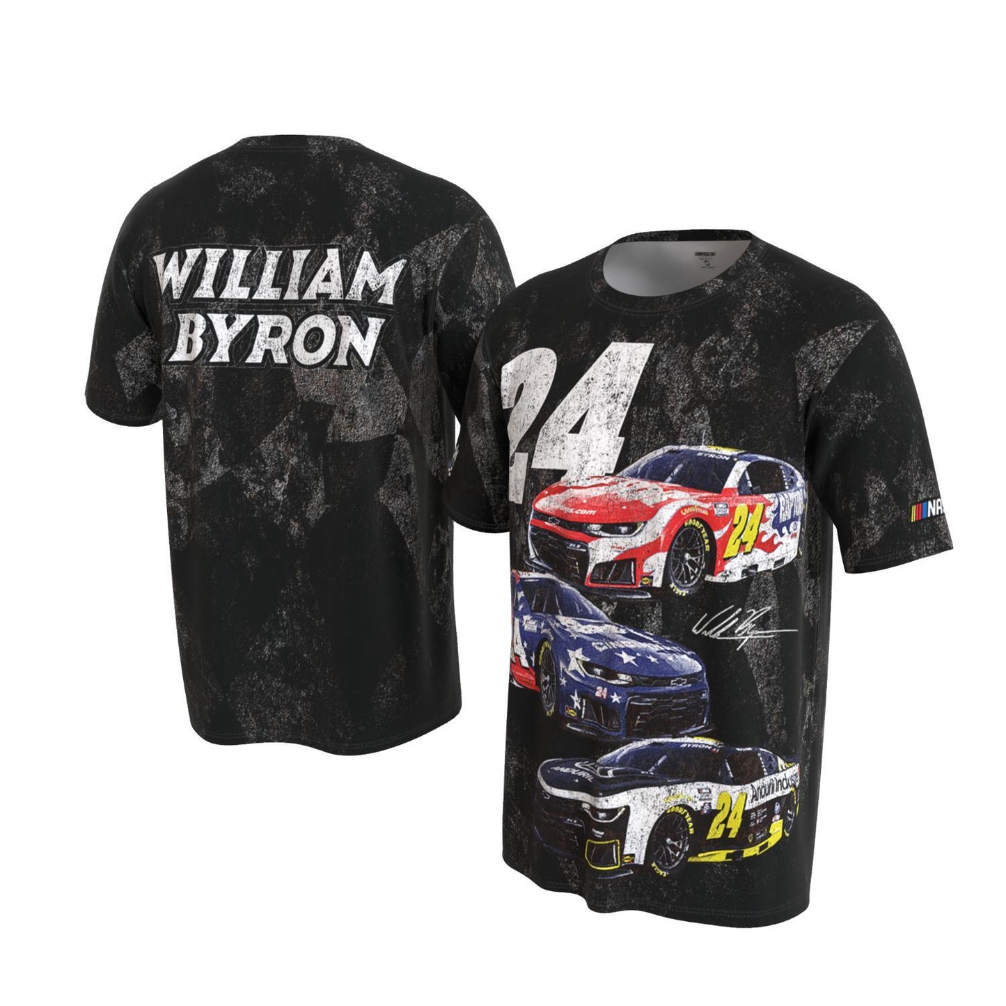William Byron #24 Multi-Car Sublimated T-shirt