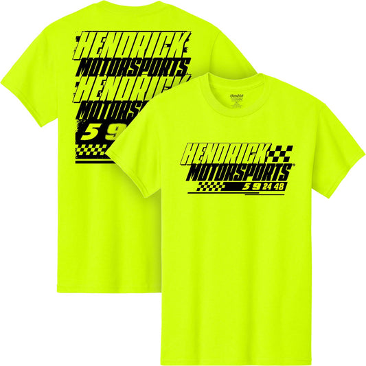 Hendrick Motorsports Neon Numbers Safety Green T-shirt