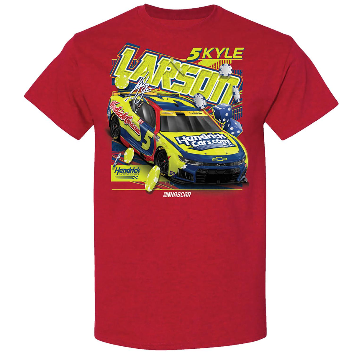 Kyle Larson #5 HendrickCars.com Tribute Red T-shirt