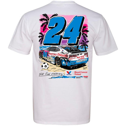 William Byron #24 Valvoline Blood Cancer United White T-shirt