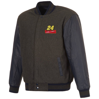 Jeff Gordon #24 Reversible Wool and Leather Jacket
