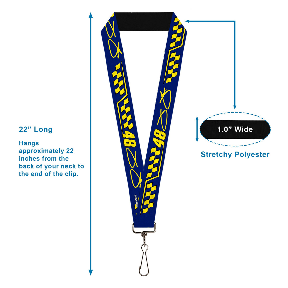 Jimmie Johnson #48 Autograph Checker 1" Lanyard