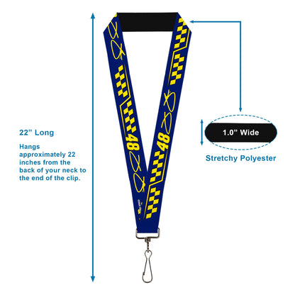 Jimmie Johnson #48 Autograph Checker 1" Lanyard