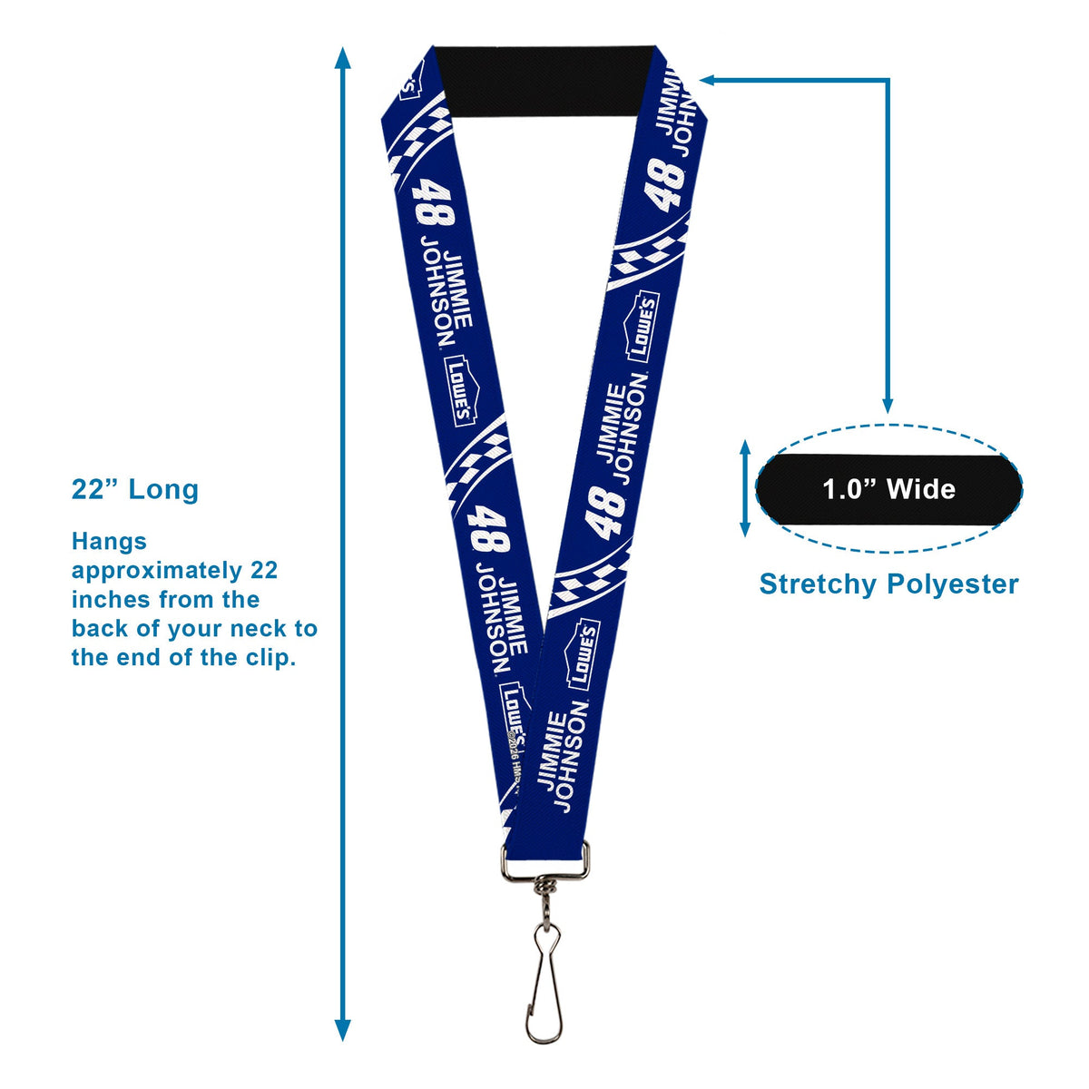 Jimmie Johnson #48 Lowe's Logo Checker 1" Lanyard
