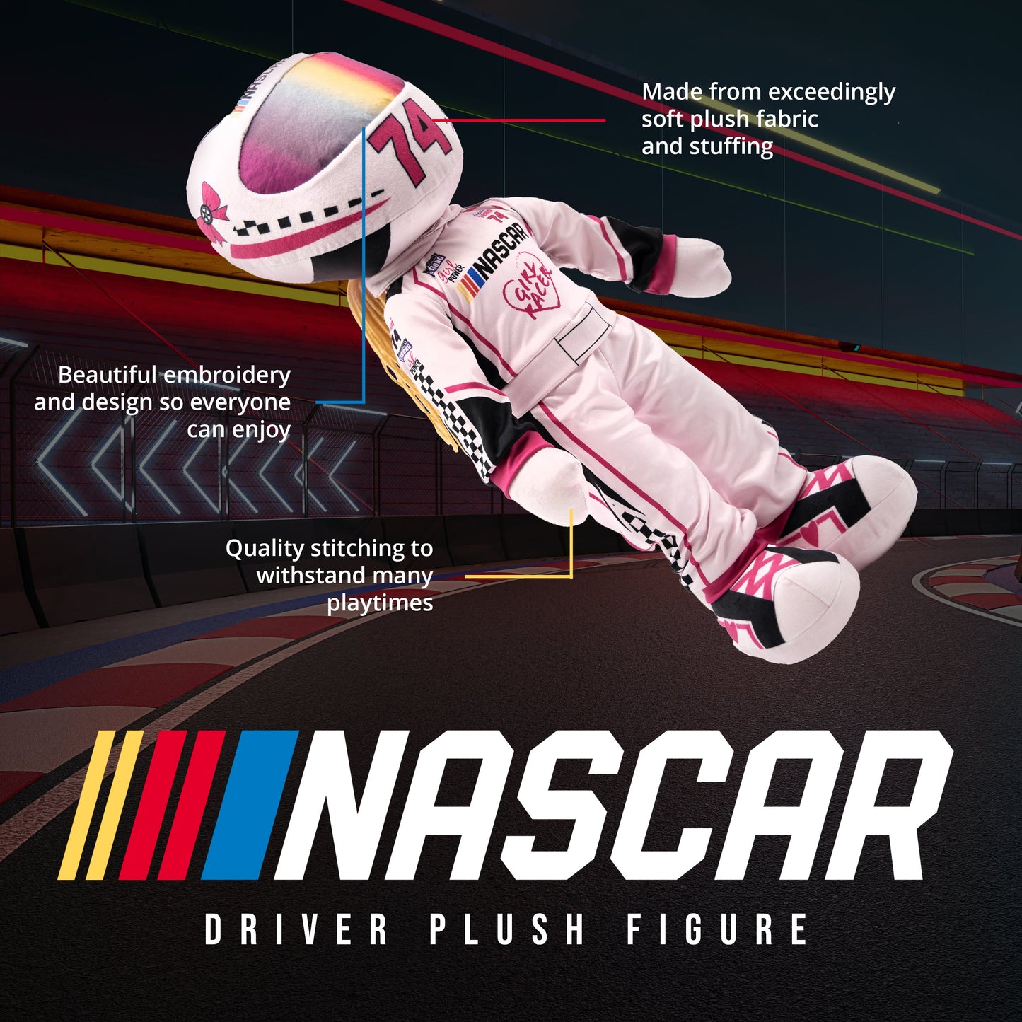 NASCAR Sophie Speedster Racecar Driver 14" Plush Figure