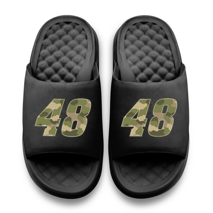 Alex Bowman #48 Black Camo Slide Sandals