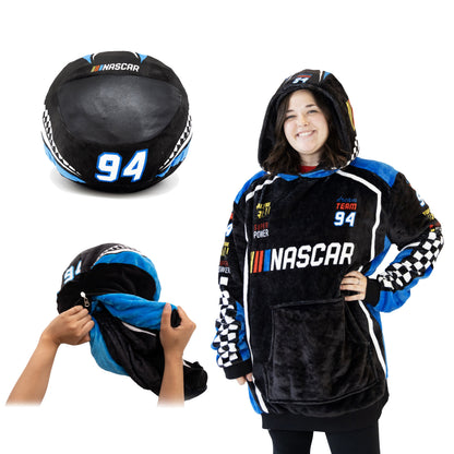 NASCAR Black Racing Suit Snugible 2-in-1 Blanket Hoodie & Pillow
