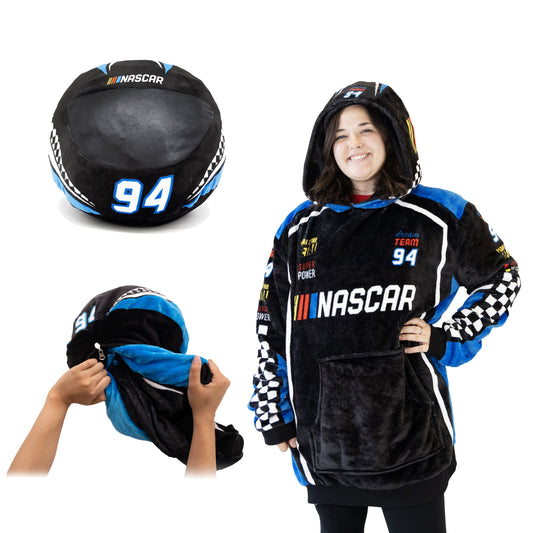 NASCAR Black Racing Suit Snugible 2-in-1 Blanket Hoodie & Pillow