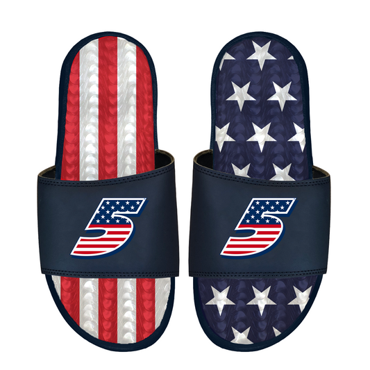 Kyle Larson #5 Americana Gel One Strap Slide Sandals