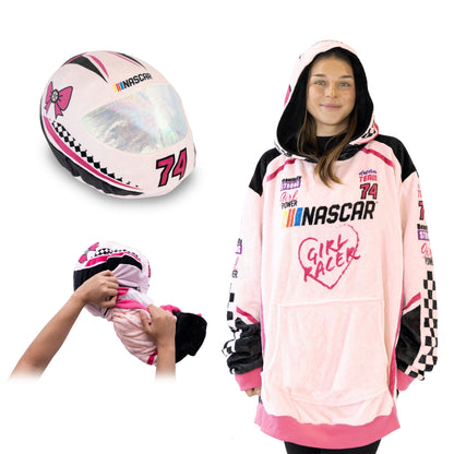 NASCAR Pink Racing Suit Snugible 2-in-1 Blanket Hoodie & Pillow