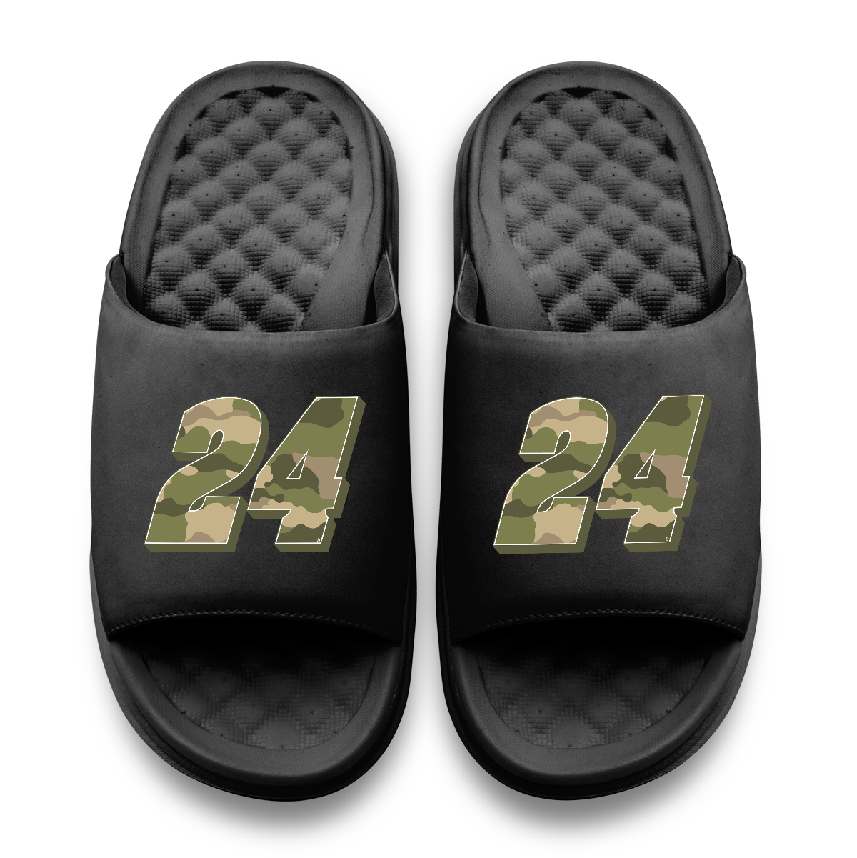 William Byron #24 Black Camo Slide Sandals