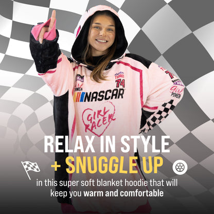 NASCAR Pink Racing Suit Snugible 2-in-1 Blanket Hoodie & Pillow