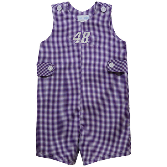 Alex Bowman #48 Vive La Fete Gingham Jon Jon Romper - Purple