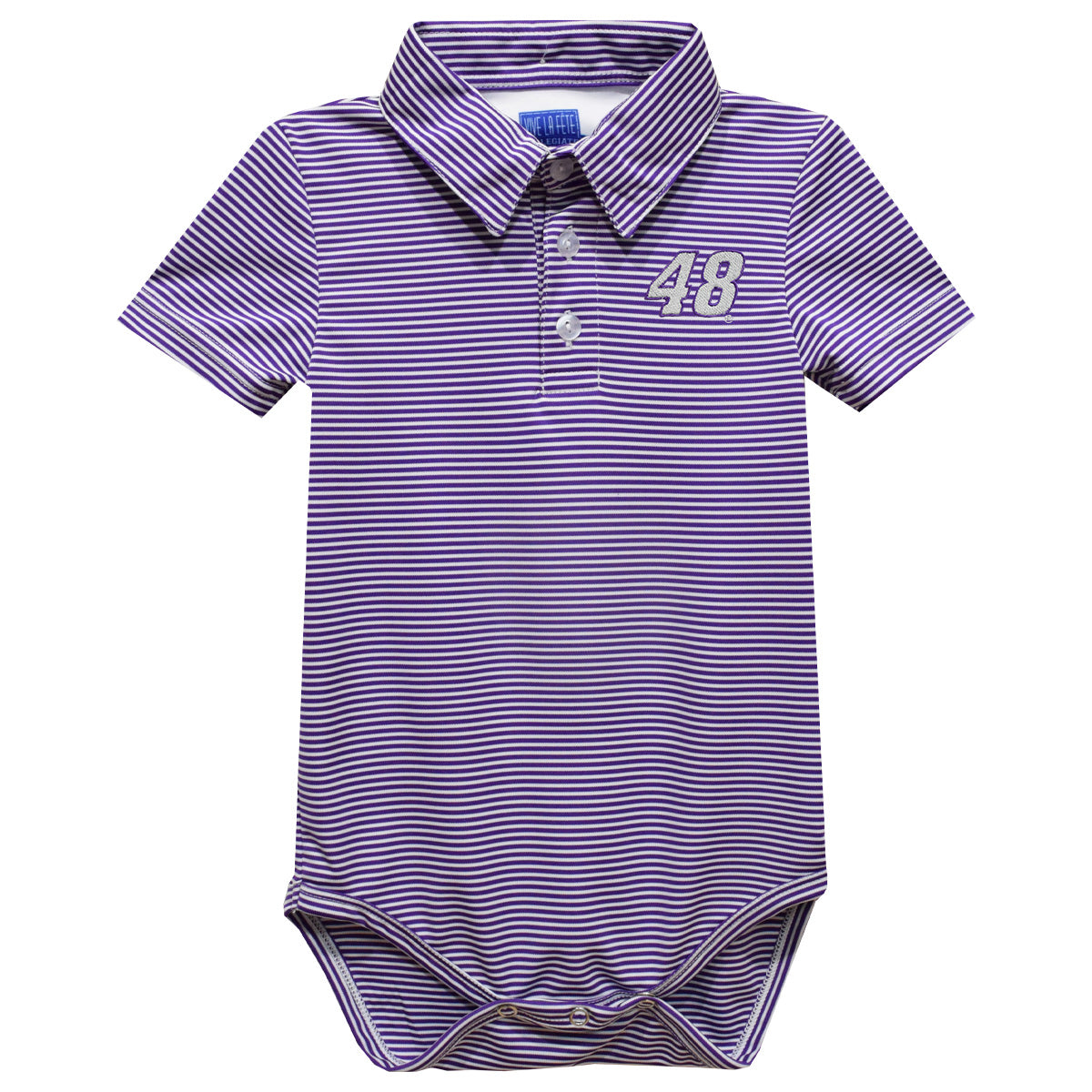 Alex Bowman #48 Vive La Fete Polo Pencil Stripe Bodysuit - Purple