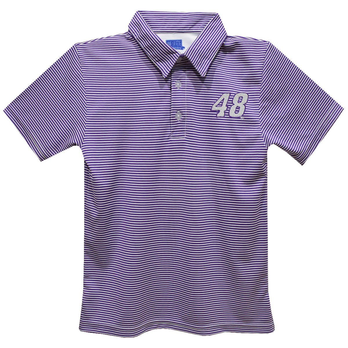 Alex Bowman #48 Vive La Fete Pencil Stripe Polo - Purple