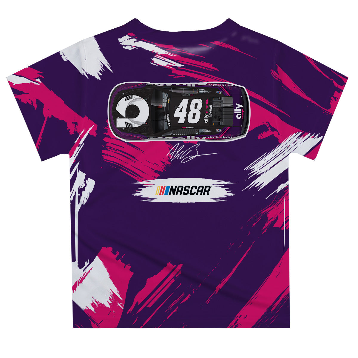 Alex Bowman #48 Vive La Fete Paint Brush T-Shirt - Purple