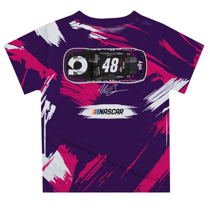 Alex Bowman #48 Vive La Fete Paint Brush T-Shirt - Purple