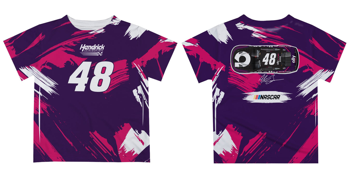 Alex Bowman #48 Vive La Fete Paint Brush T-Shirt - Purple