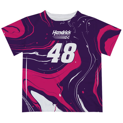 Alex Bowman #48 Vive La Fete Marble T-Shirt  - Purple
