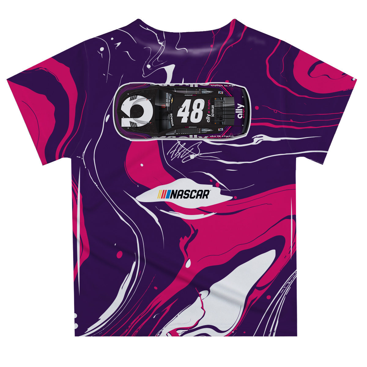 Alex Bowman #48 Vive La Fete Marble T-Shirt  - Purple