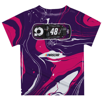 Alex Bowman #48 Vive La Fete Marble T-Shirt  - Purple