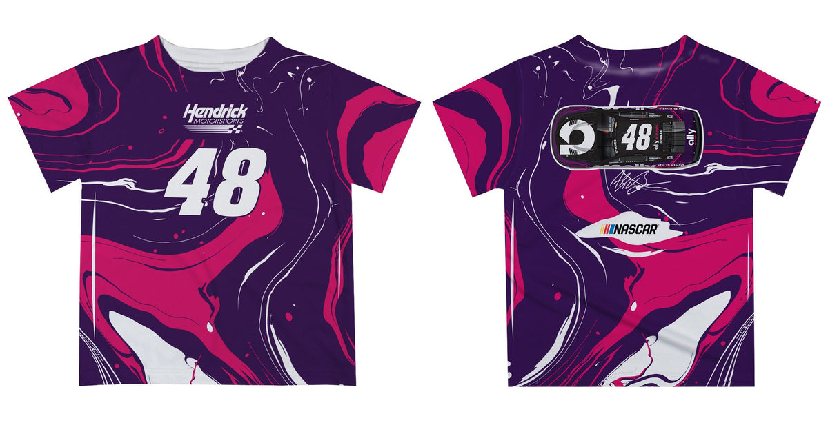 Alex Bowman #48 Vive La Fete Marble T-Shirt  - Purple