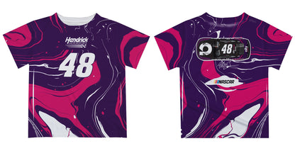 Alex Bowman #48 Vive La Fete Marble T-Shirt  - Purple