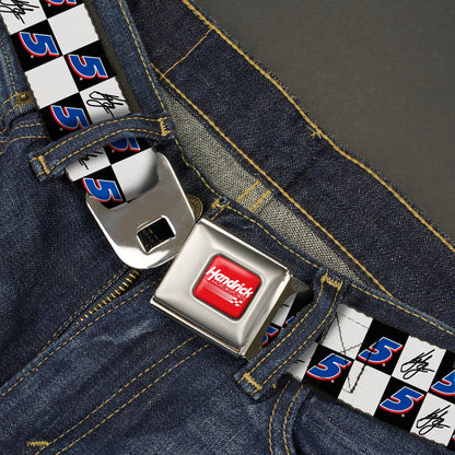 Kyle Larson #5 Autograph Checker Logo Seatbelt Buckle Belt