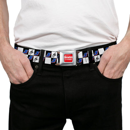 Kyle Larson #5 Autograph Checker Logo Seatbelt Buckle Belt