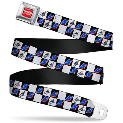 Kyle Larson #5 Autograph Checker Logo Seatbelt Buckle Belt