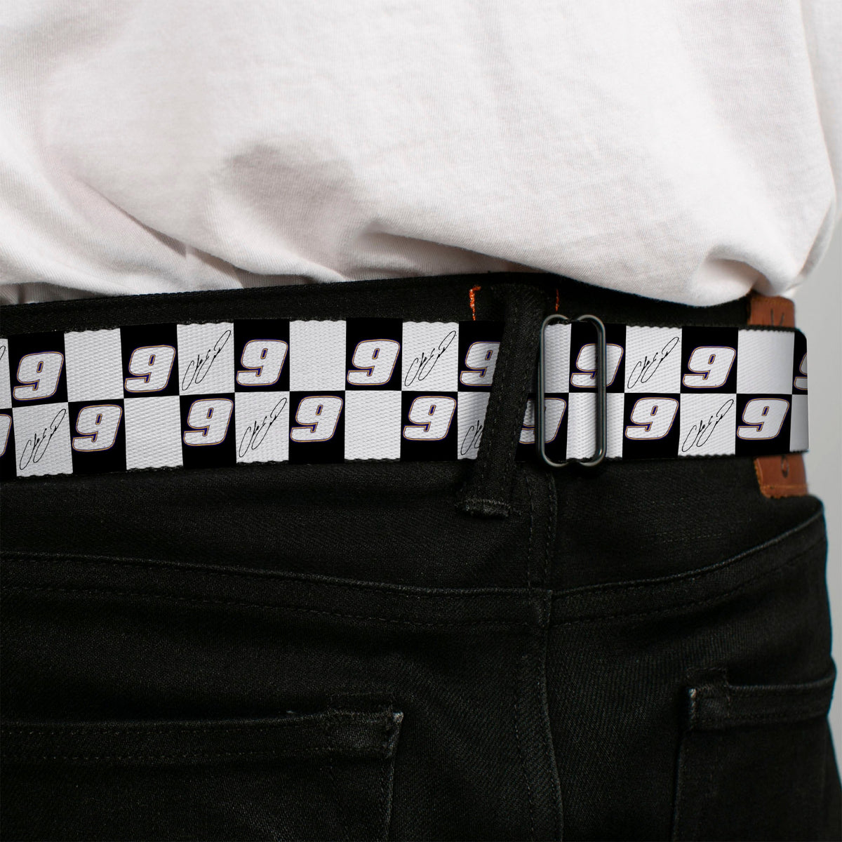 Chase Elliott #9 Autograph Checker Seatbelt Buckle Belt