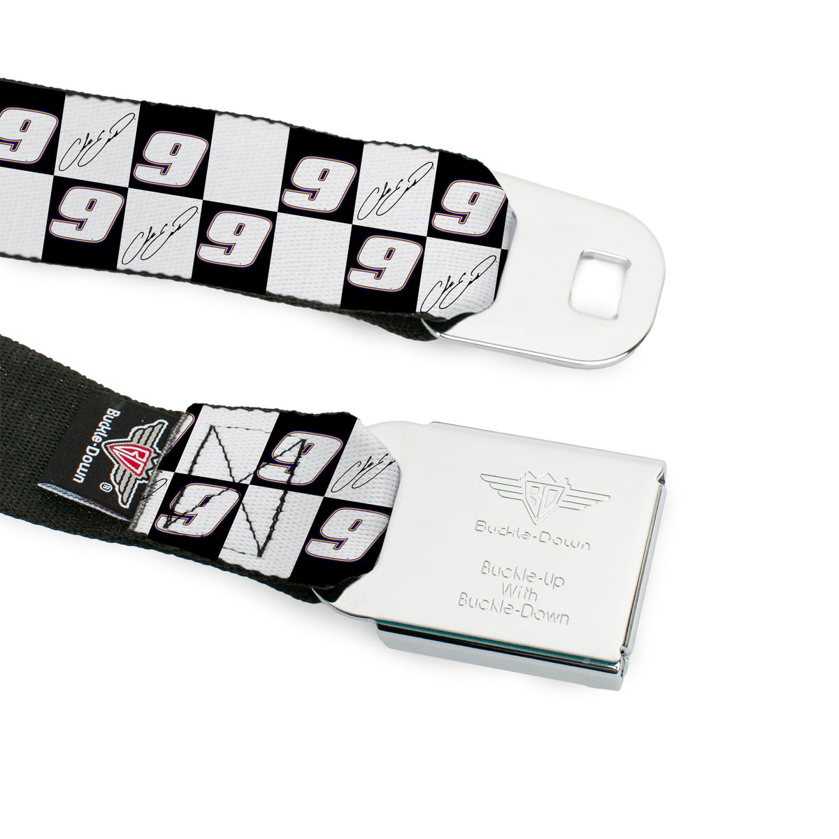 Chase Elliott #9 Autograph Checker Seatbelt Buckle Belt