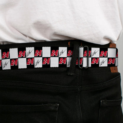 William Byron #24 Autograph Checker Logo Seatbelt Buckle Belt