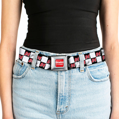 William Byron #24 Autograph Checker Logo Seatbelt Buckle Belt