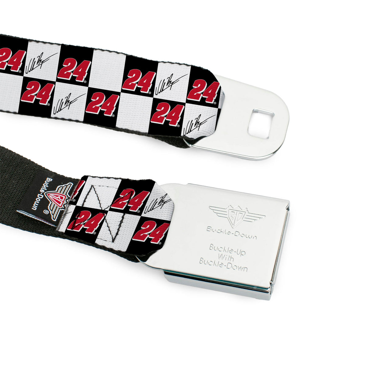 William Byron #24 Autograph Checker Logo Seatbelt Buckle Belt