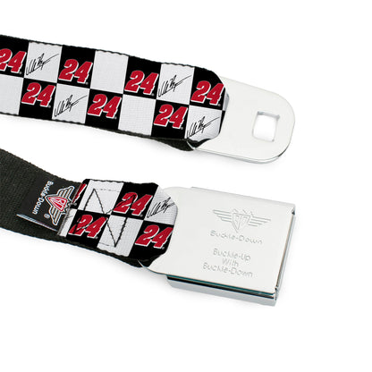 William Byron #24 Autograph Checker Logo Seatbelt Buckle Belt