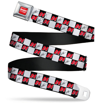 William Byron #24 Autograph Checker Logo Seatbelt Buckle Belt