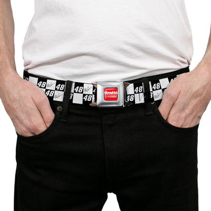 Alex Bowman #48 Autograph Checker Logo Seatbelt Buckle Belt