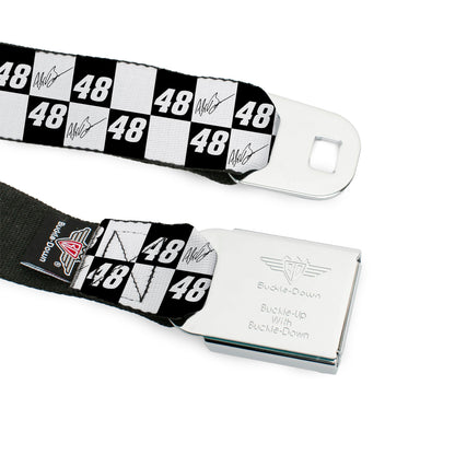 Alex Bowman #48 Autograph Checker Logo Seatbelt Buckle Belt