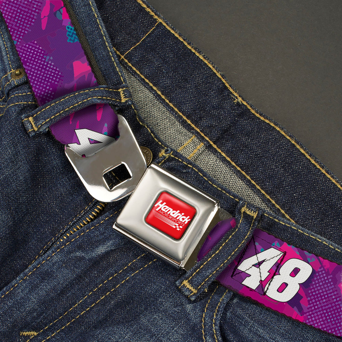 Alex Bowman #48 Car Scheme Seatbelt Buckle Belt