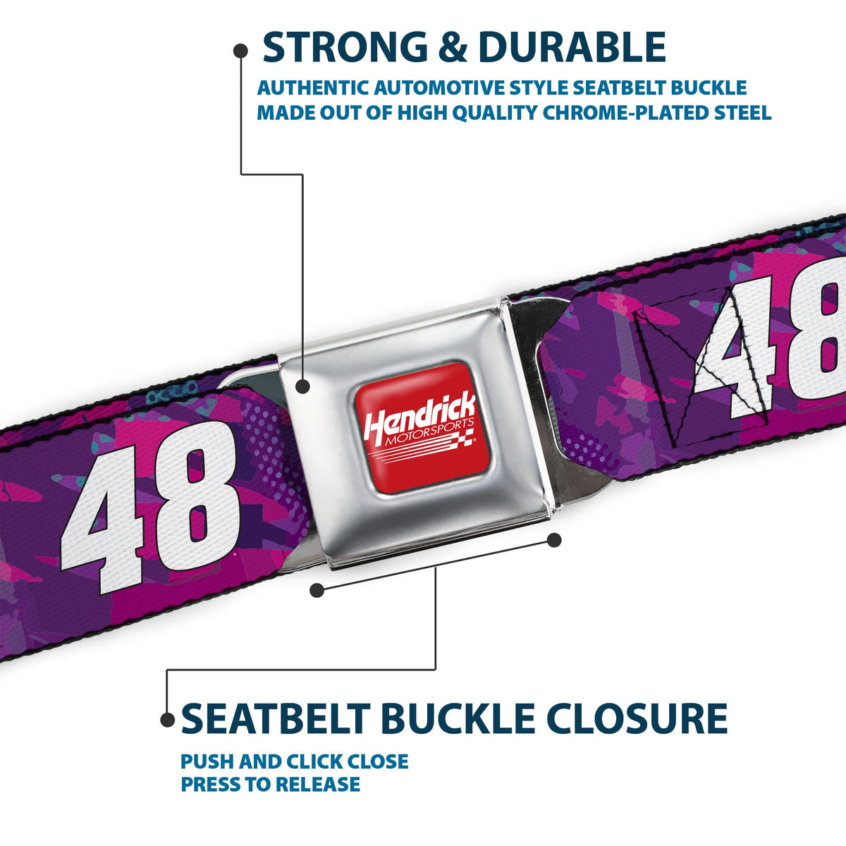 Alex Bowman #48 Car Scheme Seatbelt Buckle Belt